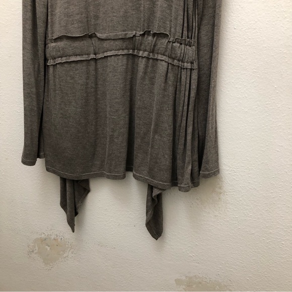 Van Heusen Women's Size M Tan Long Sleeve Open Front Asymmetric Hem Cardigan - Picture 6 of 8